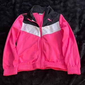Puma Kids Active Jacket in Neon Pink, Black, and White REFER TO PICS/VID 4 STAIN